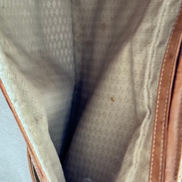 Vintage 1970s Eel Skin Satchel Crossbody Pocketed Caramel Colored Boho Purse - Picture 5 of 13